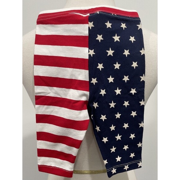 NWT Girl's Old Navy Leggings Cropped Capri 12-18M Red White Blue 4th Of July - Picture 2 of 3